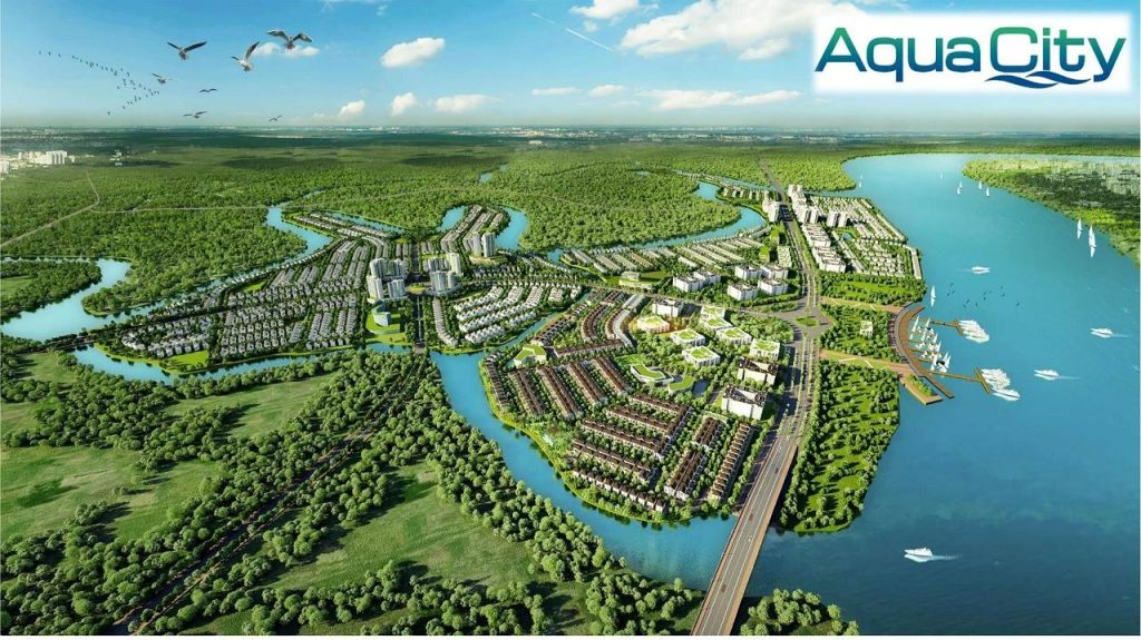 Dự án Aqua city được Novaland phát triển với tầm nhìn trở thành một đô thị vệ tinh kiểu mẫu. Ảnh: Akari City