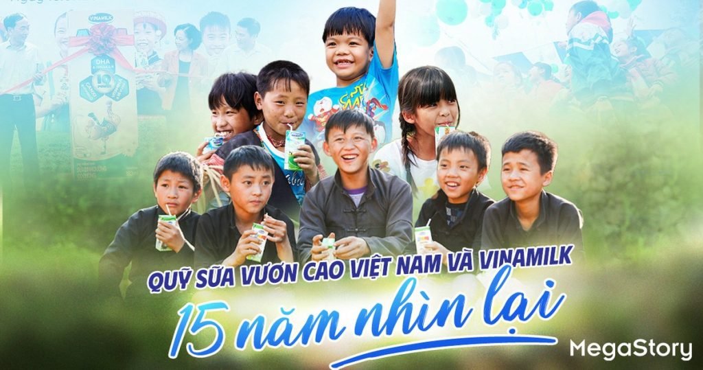 Quỹ sữa "Vươn cao Việt Nam", Vinamilk đã trao tặng hàng triệu ly sữa cho trẻ em nghèo trên khắp cả nước. Ảnh: Vinamilk