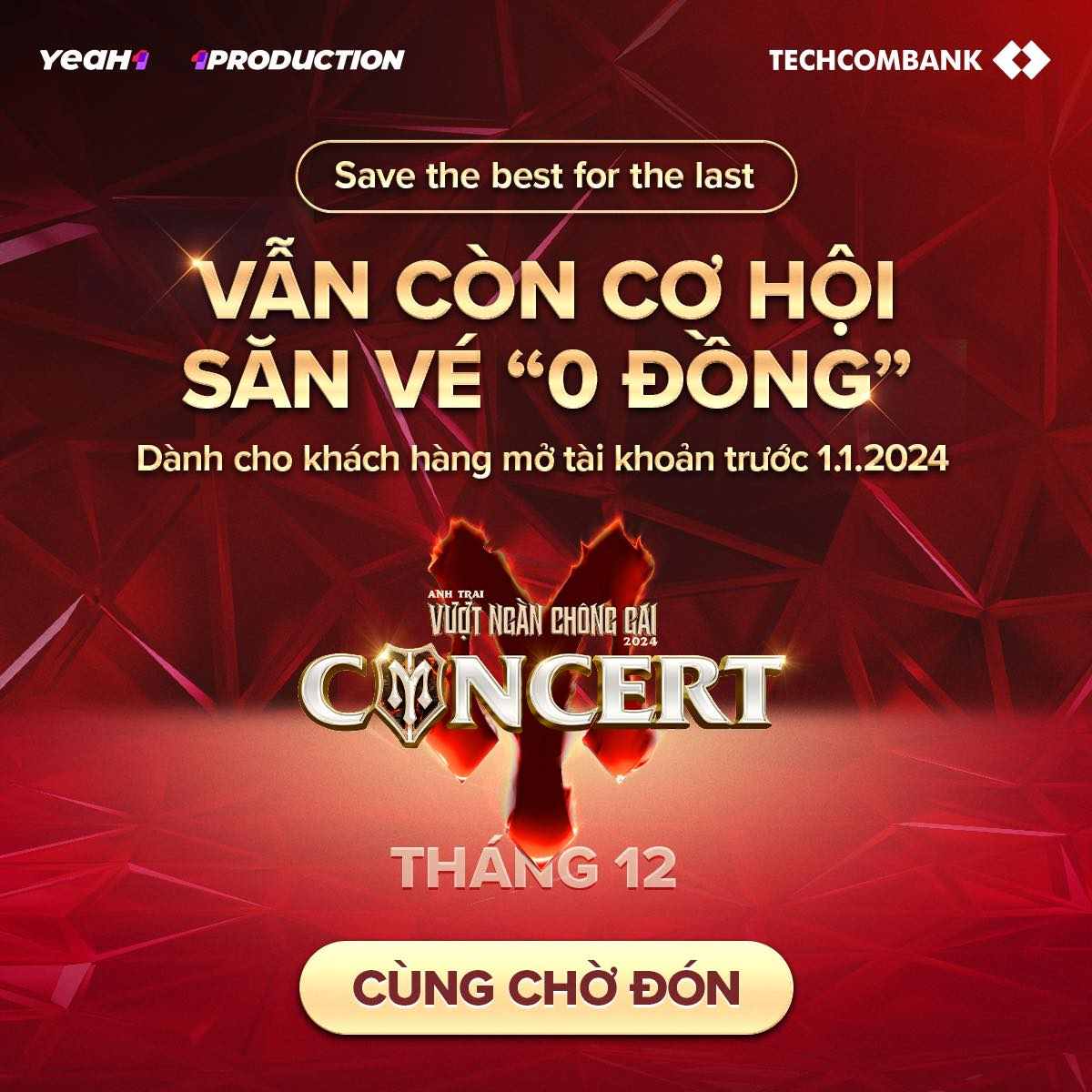 Săn vé concert ‘Anh trai vượt ngàn chông gai’ từ Techcombank