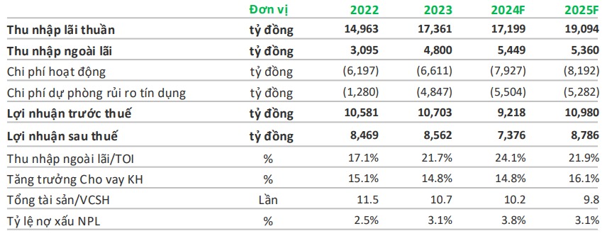 VPBankS đã dự đoán về KQKD năm 2025 của VIB