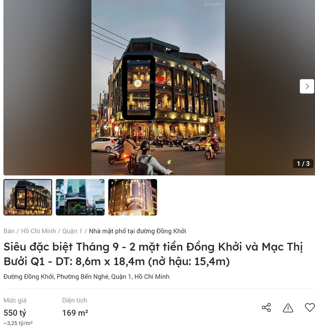 Giá nhà đường Đồng Khởi cao nhất Việt Nam, lên tới 3 tỷ/m2 1 giá nhà