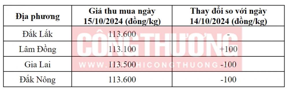 Giá cà phê hôm nay 15/10 tăng giảm trái chiều tại Tây Nguyên đạt mức 113.600 đồng/kg 1 Muc-gia-ca-phe-tai-tay-nguyen