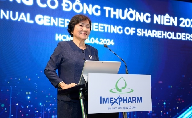 TGĐ Trần Thị Đào phát biểu tại ĐHCĐ Imexpharm 2024 - 60s hôm nay