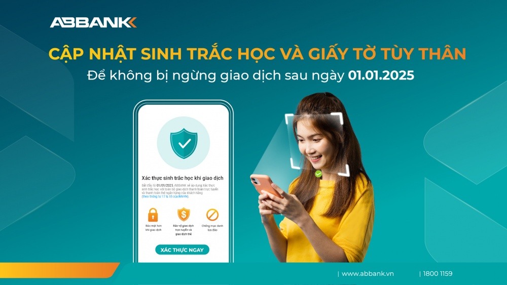 ABBANK khuyến nghị cập nhật sinh trắc học trước 31/12
