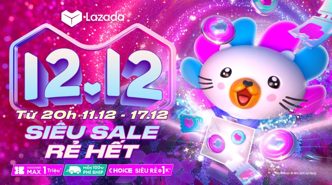 Lễ hội mua sắm 12.12 "Lazada siêu sale rẻ hết": "Thưởng nóng" 50k, bao la ưu đãi! 1 Lazada