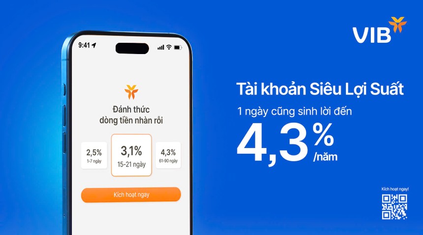 VIB ra mắt tài khoản Siêu Lợi Suất, tối ưu tiền nhàn rỗi