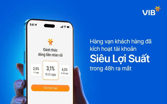 Tài khoản Siêu Lợi Suất VIB "gây sốt", hơn 10.000 đăng ký sau 48 giờ 1 VIB bùng nổ với Tài khoản Siêu Lợi Suất