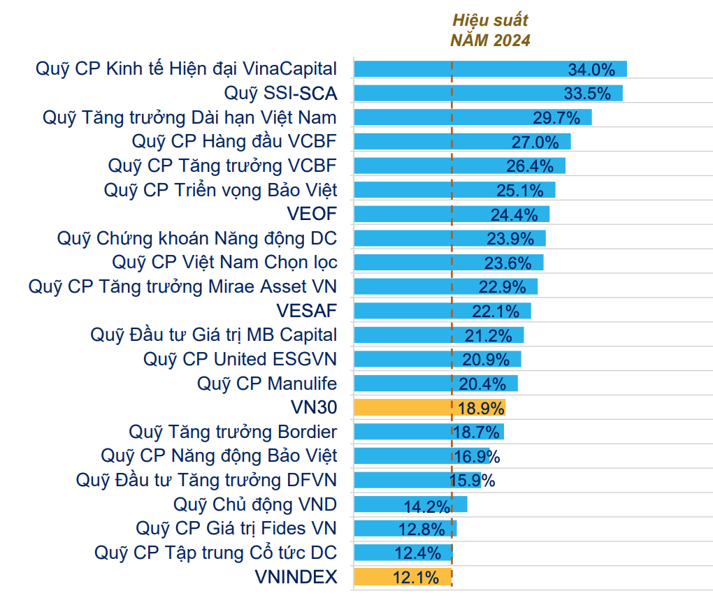 Kết quả hoạt động của quỹ đầu tư cổ phiếu 2024 và xu hướng 2025 2 Top những quỹ đạt hiệu suất cao nhất - 60s hôm nay
