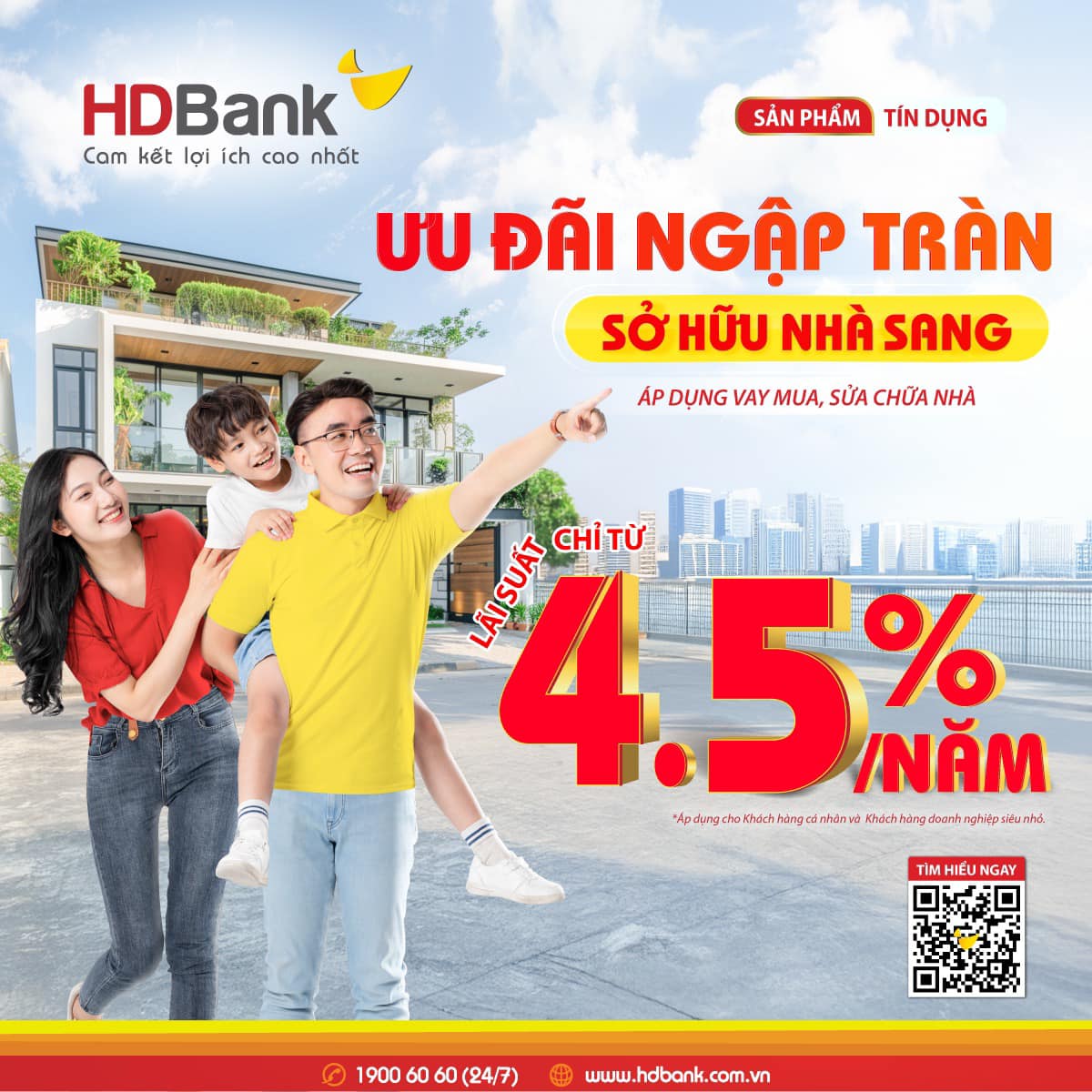 Ngân hàng hỗ trợ người trẻ mua nhà, lãi suất từ 3,5% 2 Ngân hàng HDBank tiên phong hỗ trợ người trẻ mua nhà với lãi suất từ 3,5%/năm, thời hạn vay lên đến 50 năm và ân hạn gốc 5 năm.
