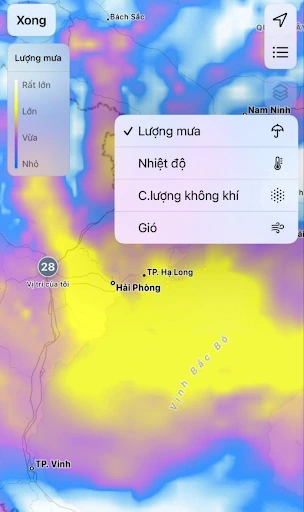 Theo dõi bão Wipha dễ dàng trên ứng dụng điện thoại