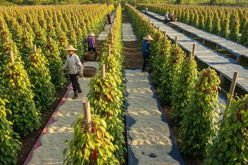 Giá tiêu hôm nay 31/10: Duy trì ở mức cao 3 Giá tiêu hôm nay 31/10: Duy trì ở mức cao. Ảnh: baolamdong.vn