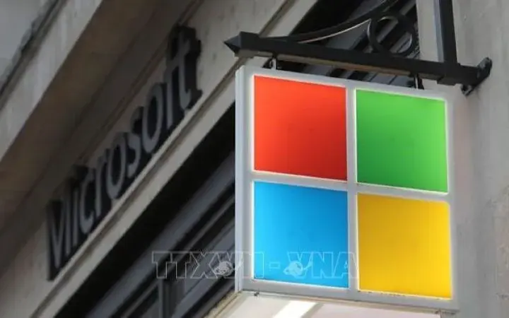 Biểu tượng Microsoft tại London, Anh. Ảnh tư liệu: THX/TTXVN - 60s Hôm nay